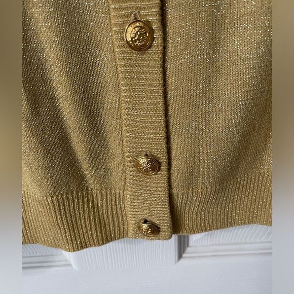 Vintage Chrysantheme Woman Metallic Gold Women’s Cardigan Sweater 14/16 - Picture 5 of 8